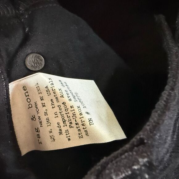 Rag & Bone 10" Crop Flare Black Velvet Pants $200 26 - Picture 8 of 10